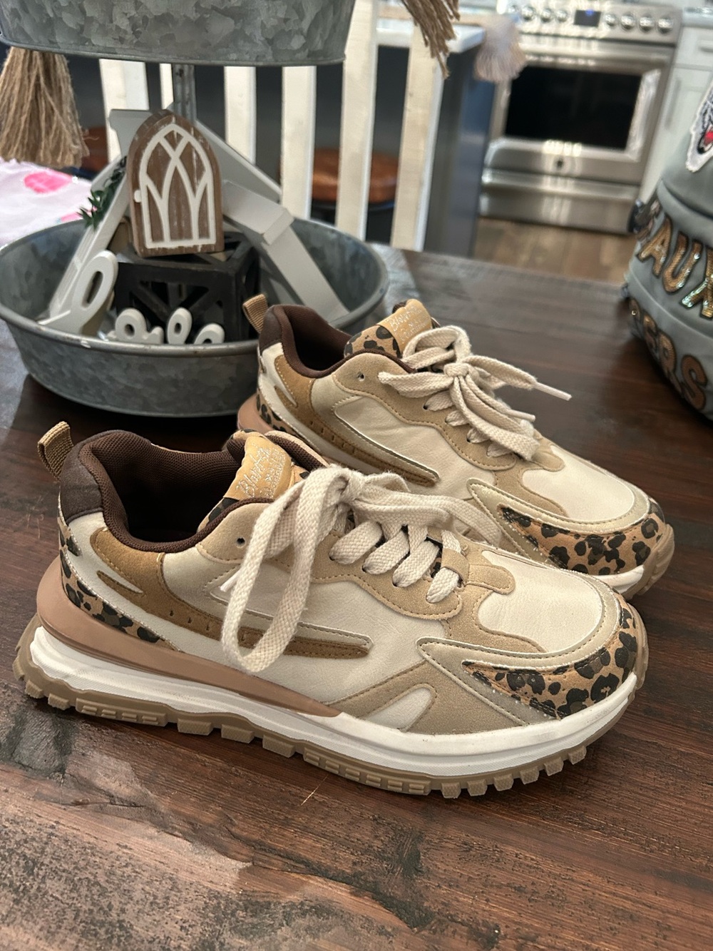 Blowfish Malibu, Neutral Leopard Accent Women's Casual Sneakers